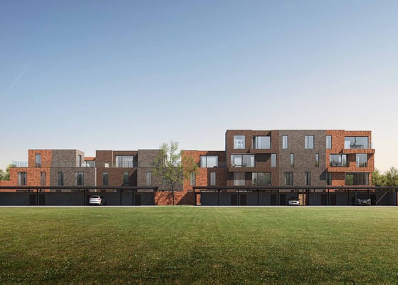 Strakke nieuwbouwwoningen in Kuurne