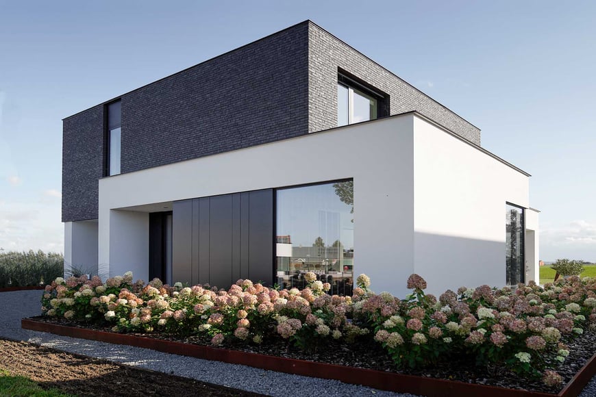 Villa in grijze gevelsteen